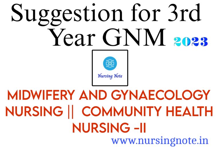 3rd Year GNM Nursing suggestions 2023