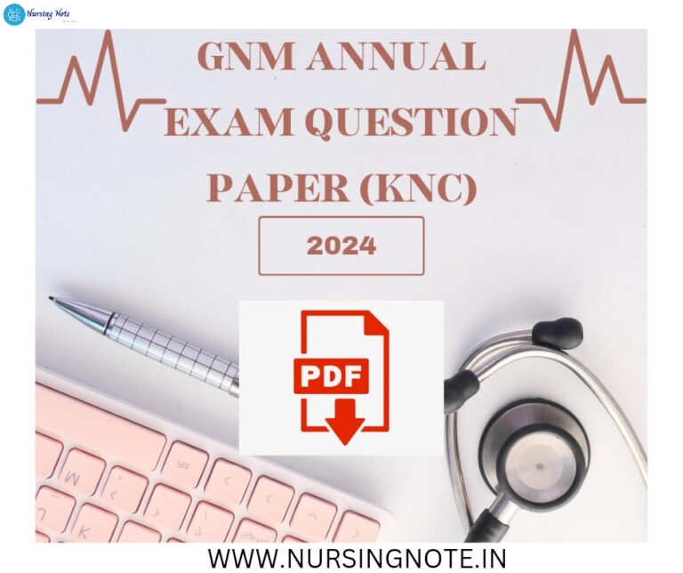 GNM exam question paper PDF cover