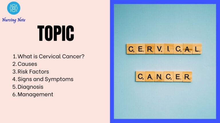 Cervical cancer educational topics listed