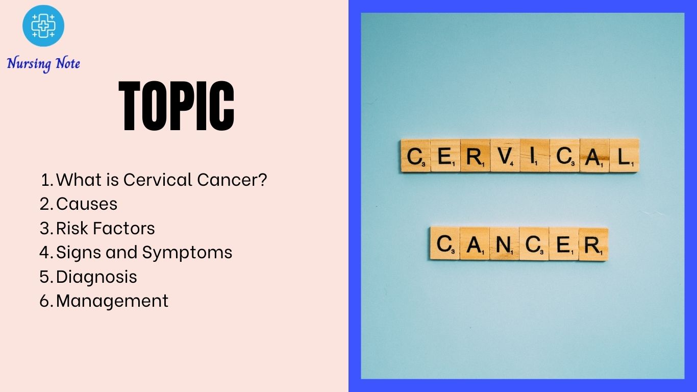 Cervical cancer educational topics listed