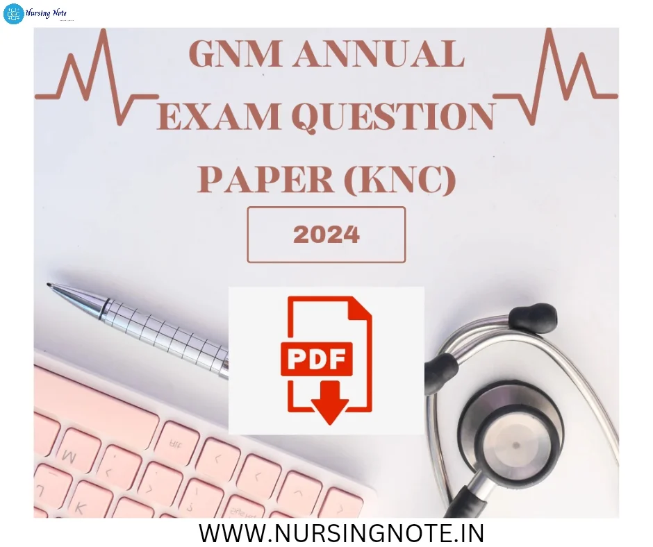 GNM exam question paper PDF cover