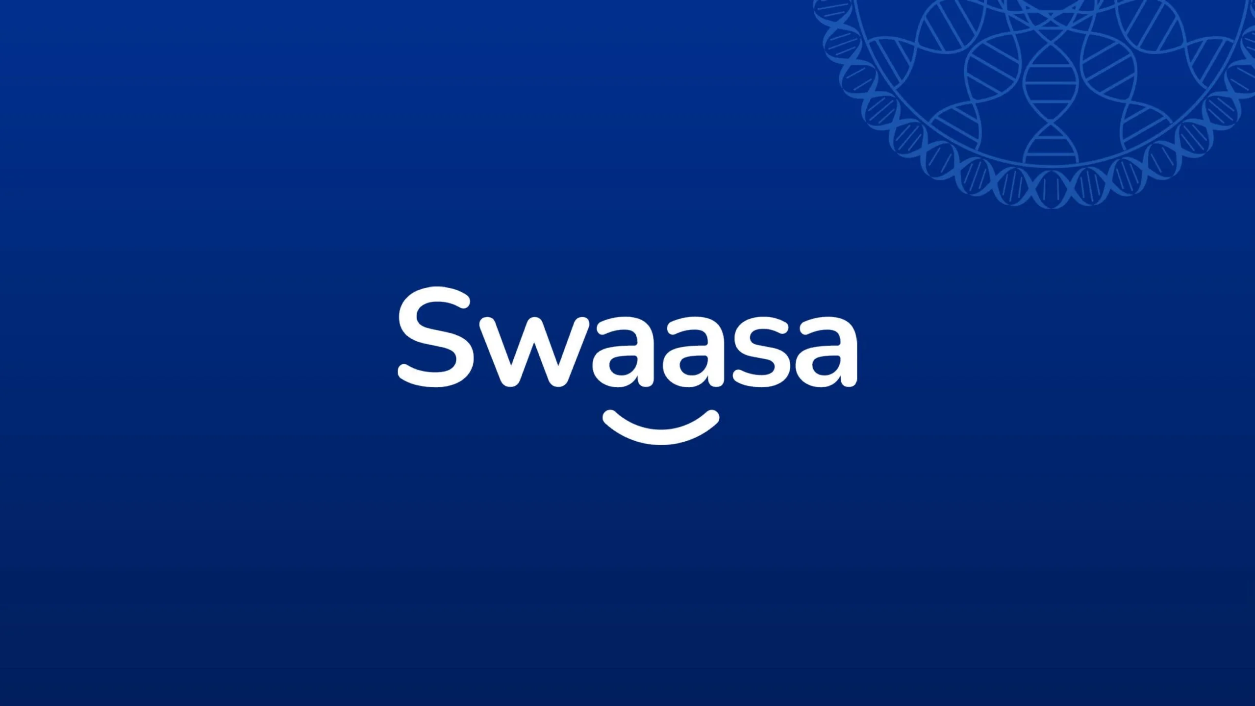 Swaasa logo on blue background